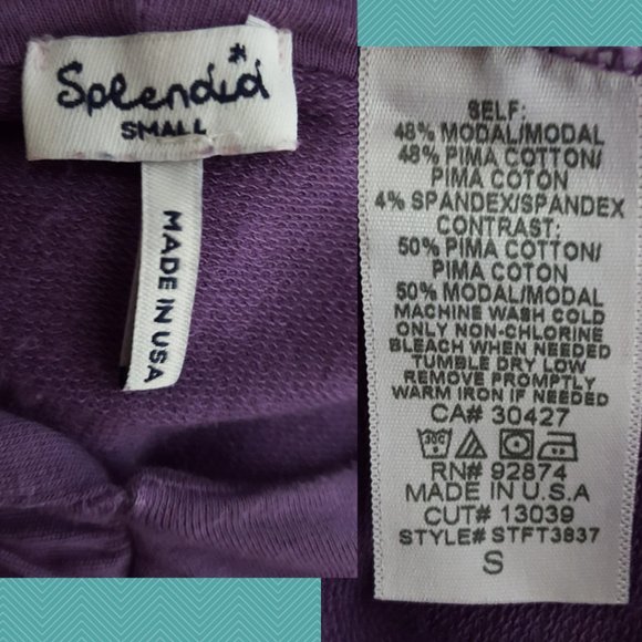 Splendid Purple Modal Blend Full Zip Half Sleeve Hoodie - Picture 4 of 4